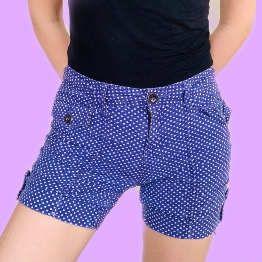 NO BOUNDARIES POLKA DOT PURPLE SHORTS